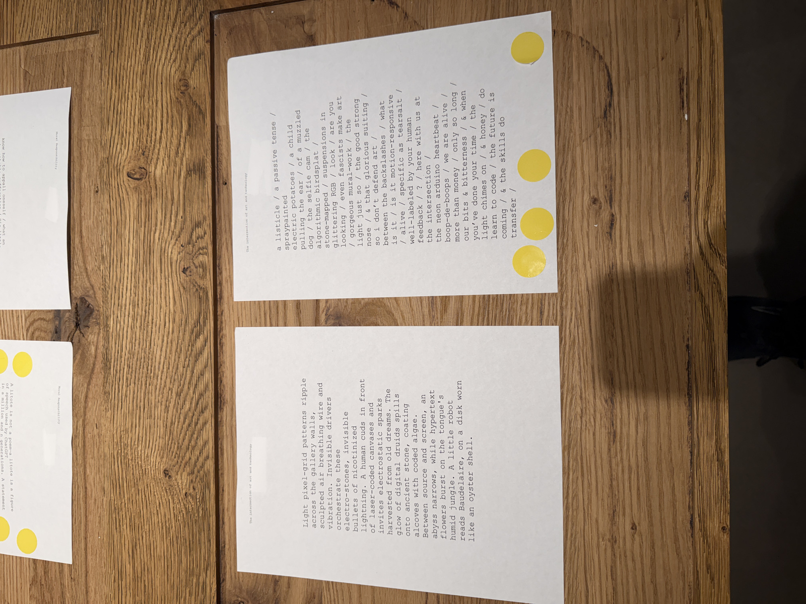 Audience reading poems